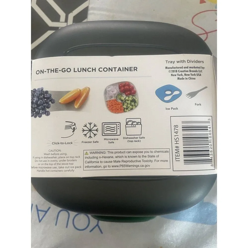 High Sierra Lunch Box w/ Divider, Fork, Ice Pack, & Sauce Container